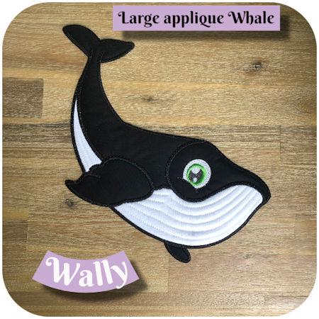Large Applique Whale by Kreative Kiwi - 450