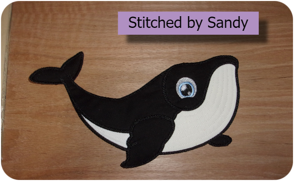 Large Applique Whale by Sandy