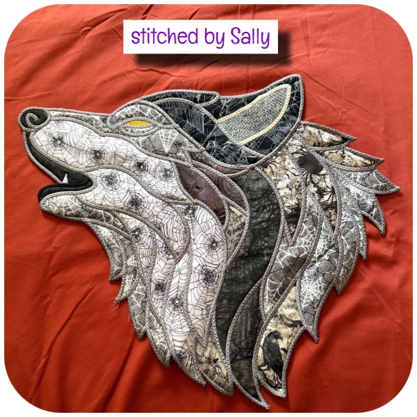 Large Applique Wolf by Sally