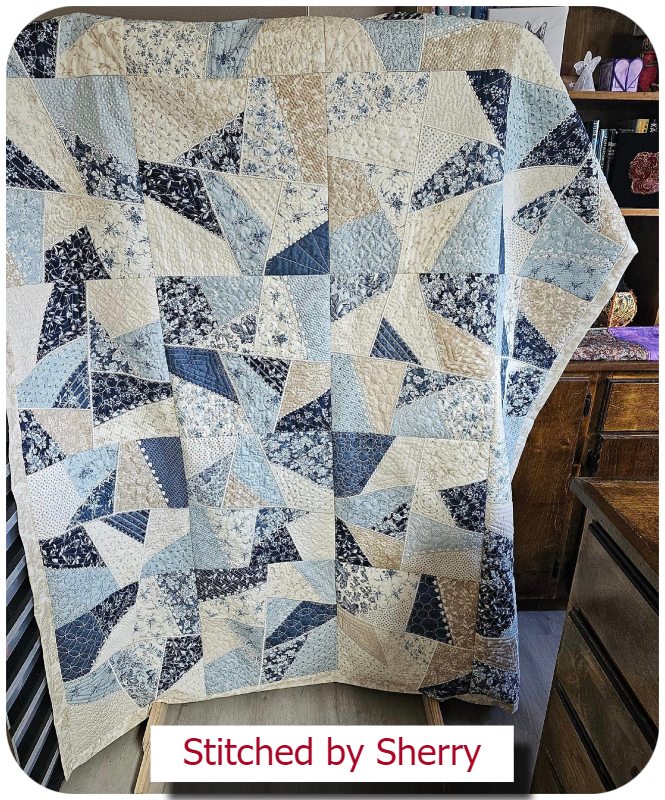 Large Crazy Patch Block Quilt by Sherry - 800