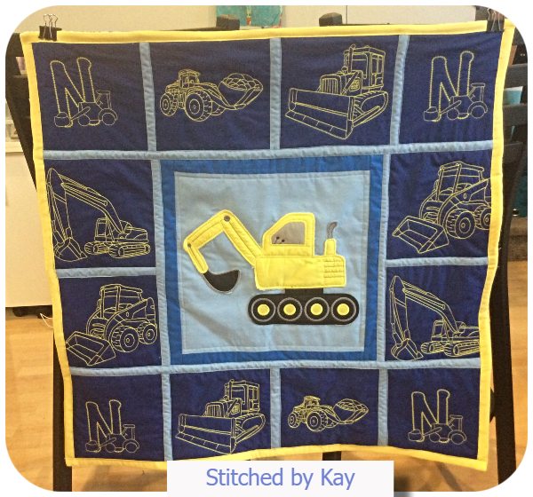 Large Digger Quilt by Kay