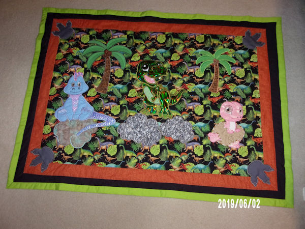 Large Applique Dinosaur Quilt by Sandy