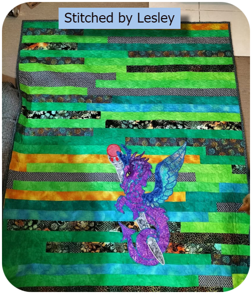 Large Dragon Quilt by Lesley