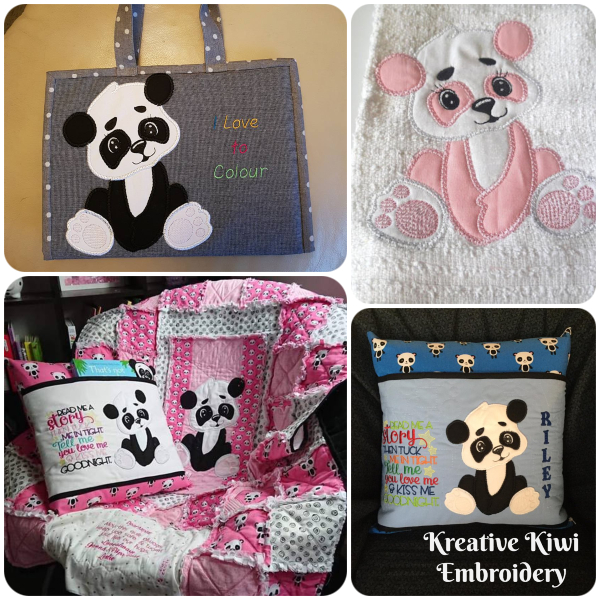 Large Applique Panda by Kreative Kiwi