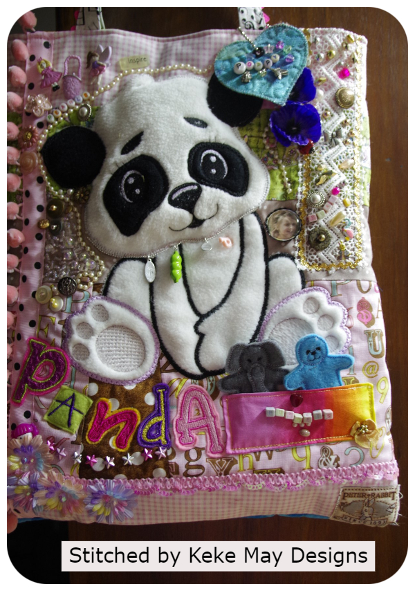 Large Applique Panda Bag