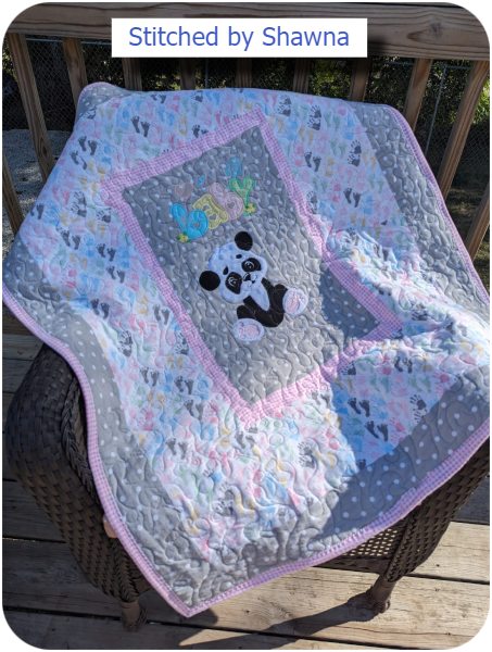 Large Panda Quilt by Shawna