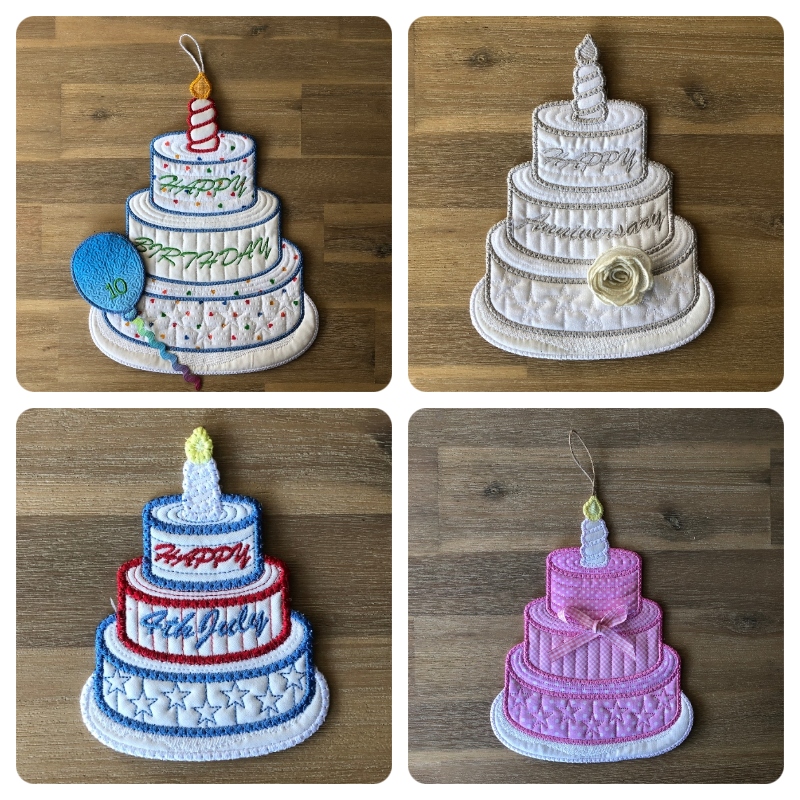 Large Stacked Cake Applique