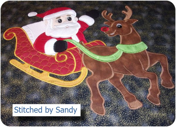 Large Santa and Rudolph by Sandy