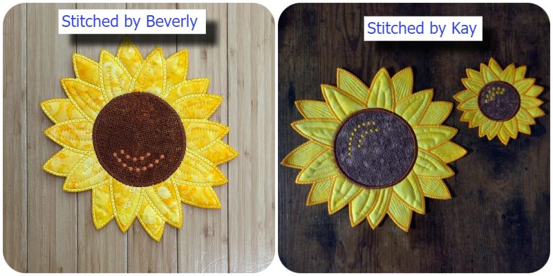 Large Sunflower samples by Beverly and Kay