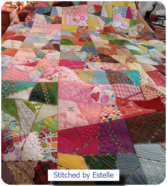 Large crazy patch block Quilt by Estelle 1