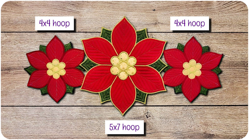 Layered Poinsettia Runner by Kreative Kiwi - 800