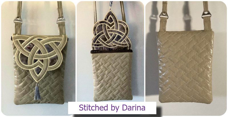 Lined In the hoop Celtic Bag stitched by Darina