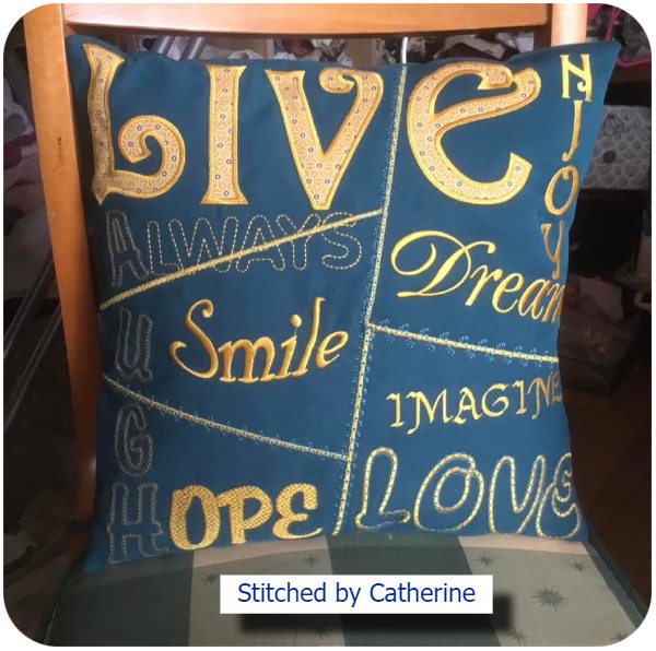 Live love cushion by Catherine
