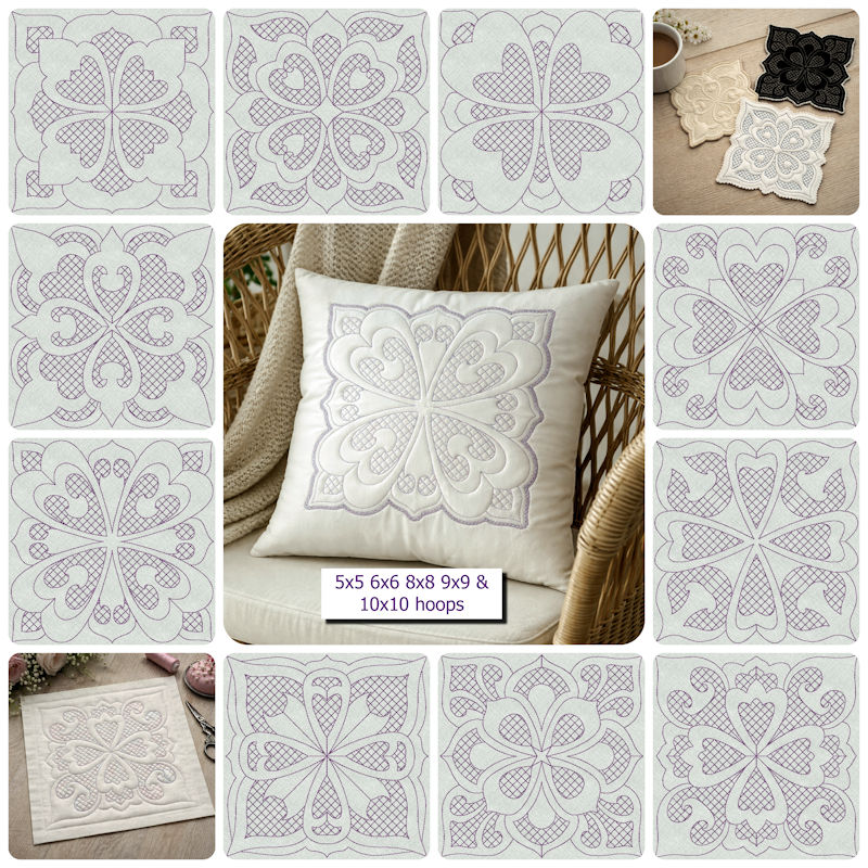 Majestic Blocks In the hoop 10 samples by Kreative Kiwi