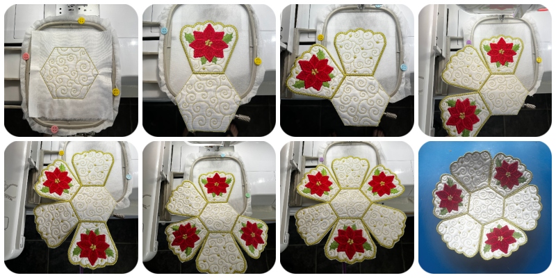 Multi hooping Poinsettia Bowl by Kreative Kiwi - 800