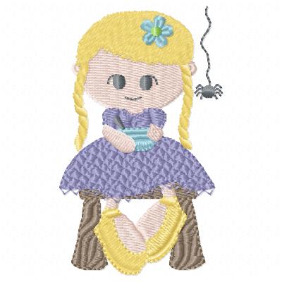 Free Little Miss Muffet  embroidery design