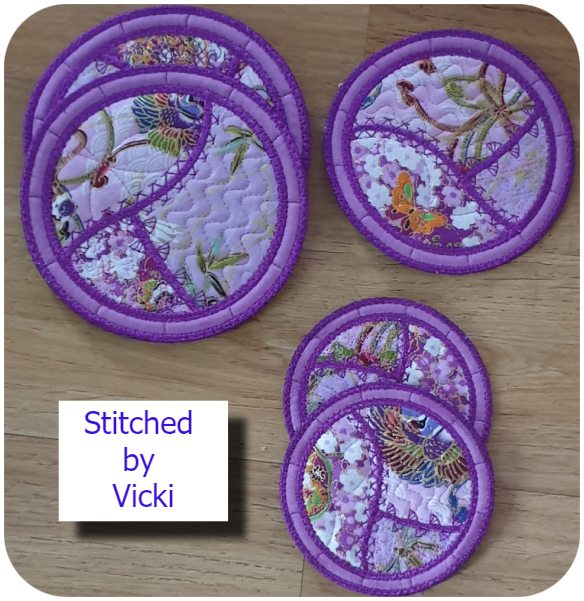 No sew table runner coasters by Vicki