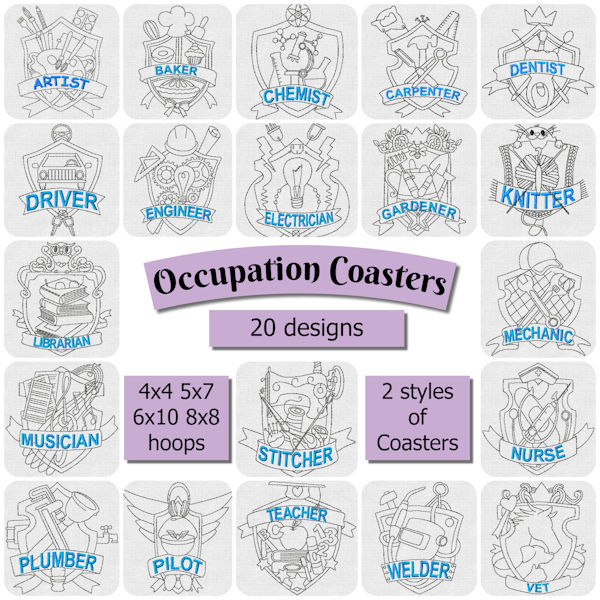Occupation Coasters by Kreative Kiwi - 600