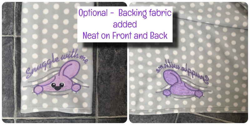 Optional Backing added - neat front and back