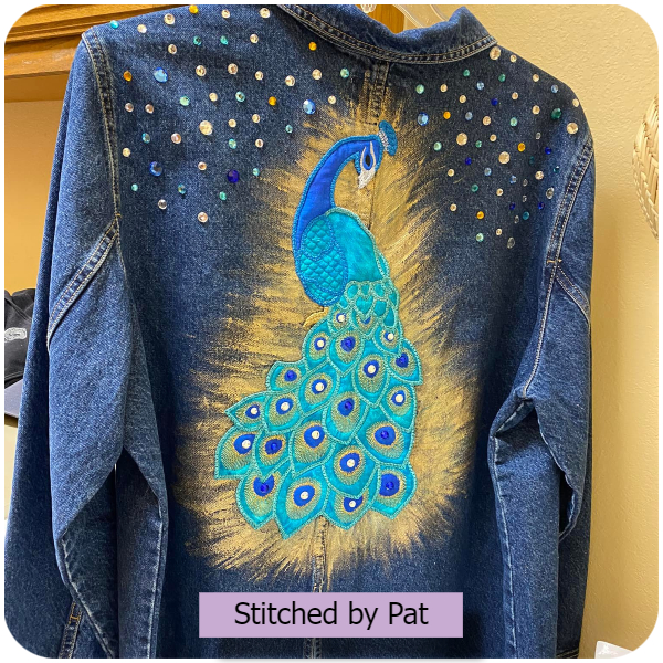 Peacock Denim Jacket by Pat Hudsonpillar