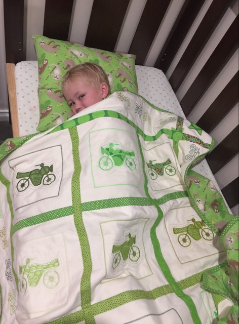 Green Motorbike Quilt