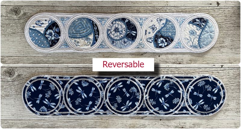 Reversable stacked Circle Table Runner by Kreative Kiwi