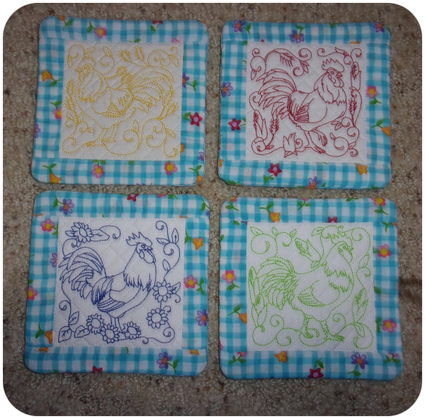 Rooster Coasters by Sandy