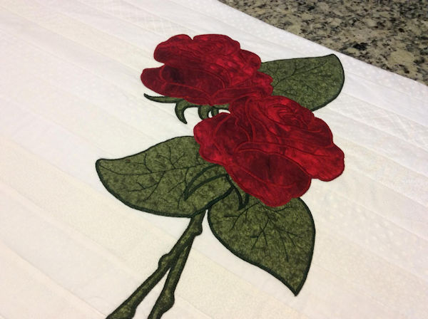 Large Applique Rose Quilt