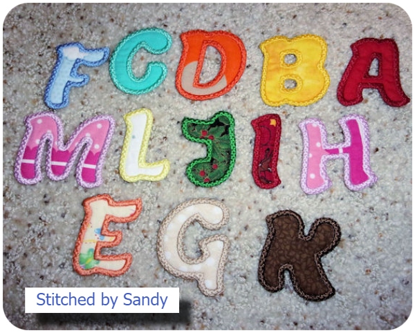 SANDY LETTERS small applique letters