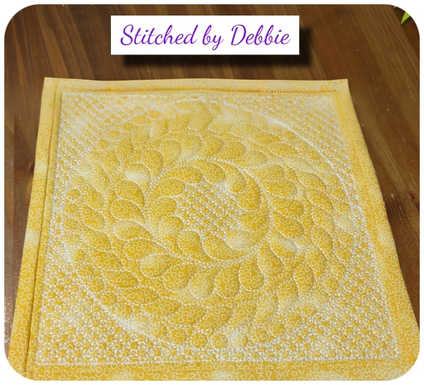 Scallop edge Baby Quilt Coaster by Debbie