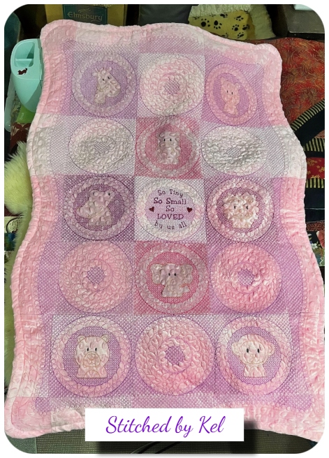 Scallop edge Baby Quilt Coaster by Kel in minky