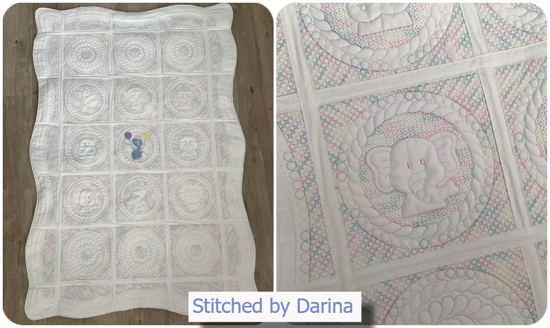 Scalloped Edge Baby Quilt stitched by Darina
