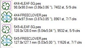 sizes for Free Clover coasters 1