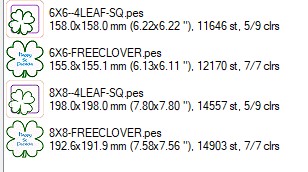 sizes for Free Clover coasters 2