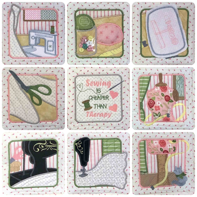 Sewing is Therapy Wallhanging Blocks - 800