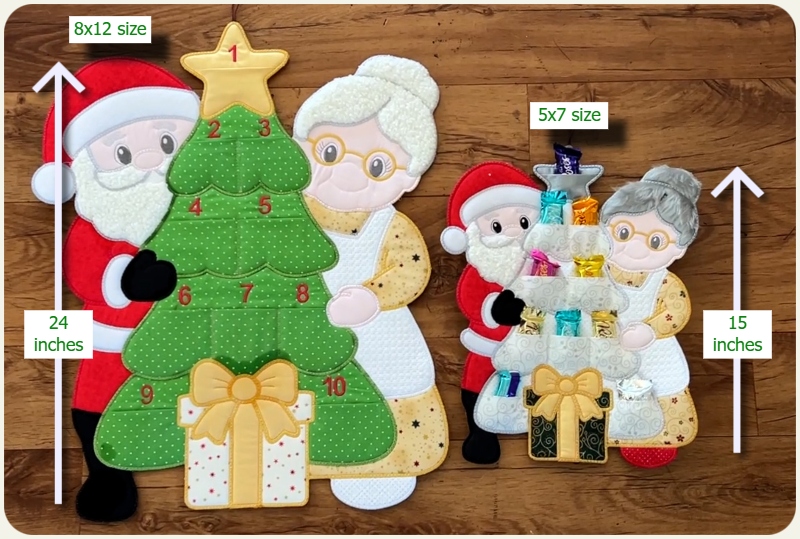 Size comparision 5x7 - 812 hoop