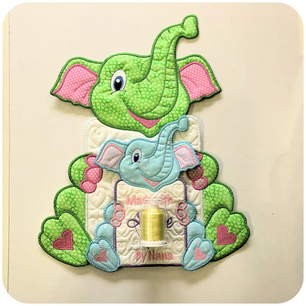 Size comparison 5x7 & 8x12 Announcement elephant