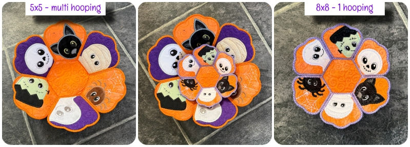 Size comparison Peeking Halloween In the hoop Bowl