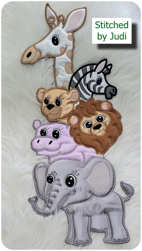 Stacked Jungle Animals by Judi