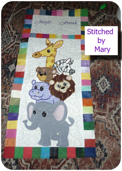 Stacked Jungle by Mary with background wall hanging