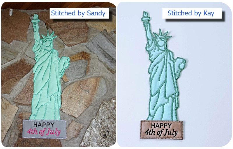 State of Liberty Large Applique embroidery design by Kreative Kiwi - 800
