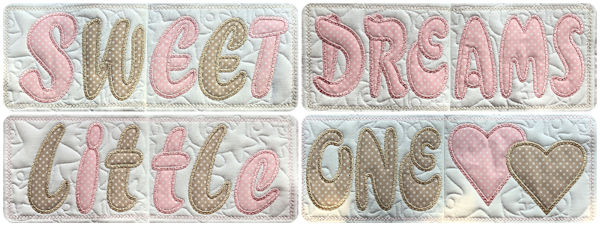 Sweet Dreams Little One Applique Words - 600