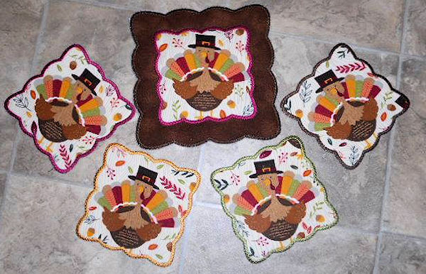 In the hoop Turkey Coasters