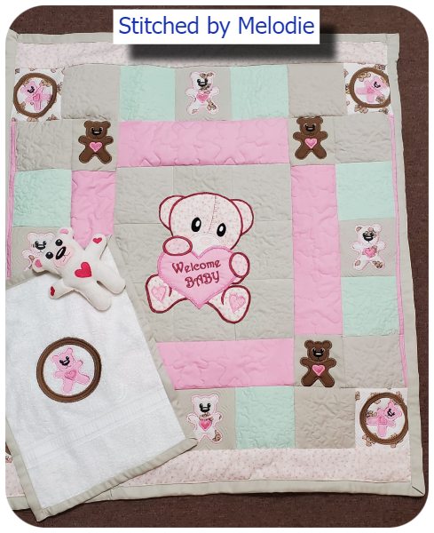 Teddy Applique Quilt by Melodie