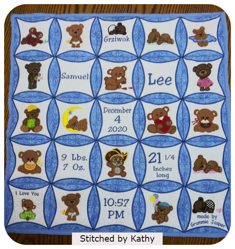 Teddy Quilt by Kathy Ann