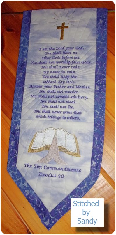 Ten Commandments stitched by Sandy