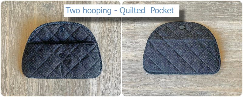 Two hooping quilted pocket in the hoop glass case with flap by Kreative Kiwi