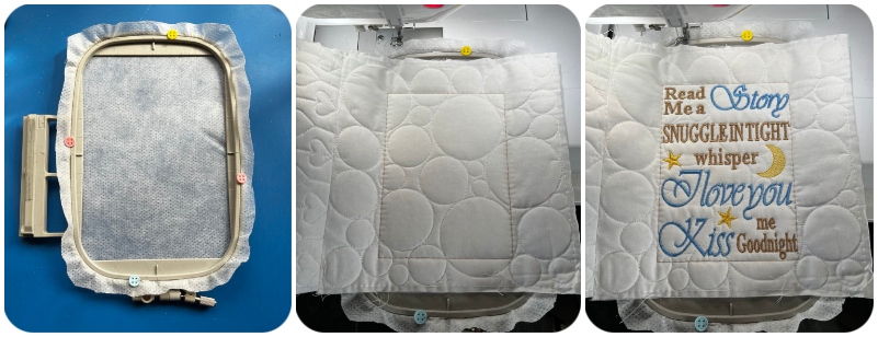 Using Basting stitch Free Reading Pillow Saying