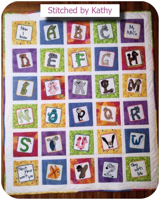 Zoo Alphabet quilt by Kathy