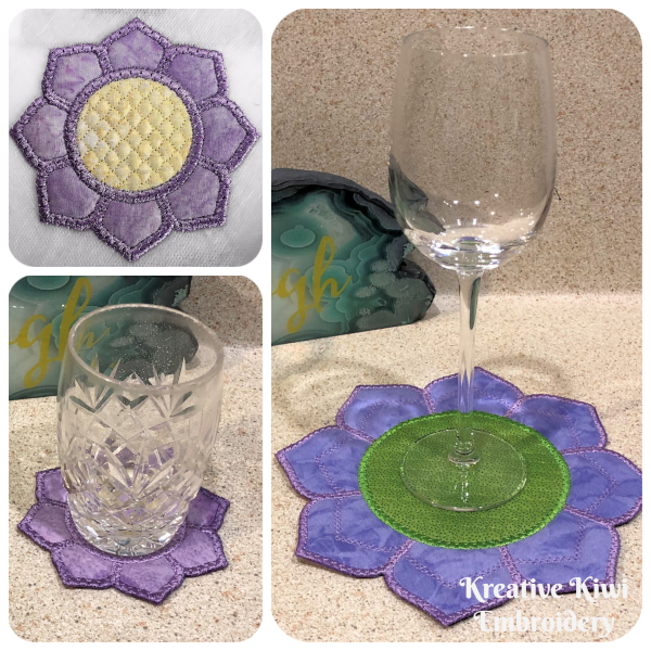 Free Coaster In the hoop Flower